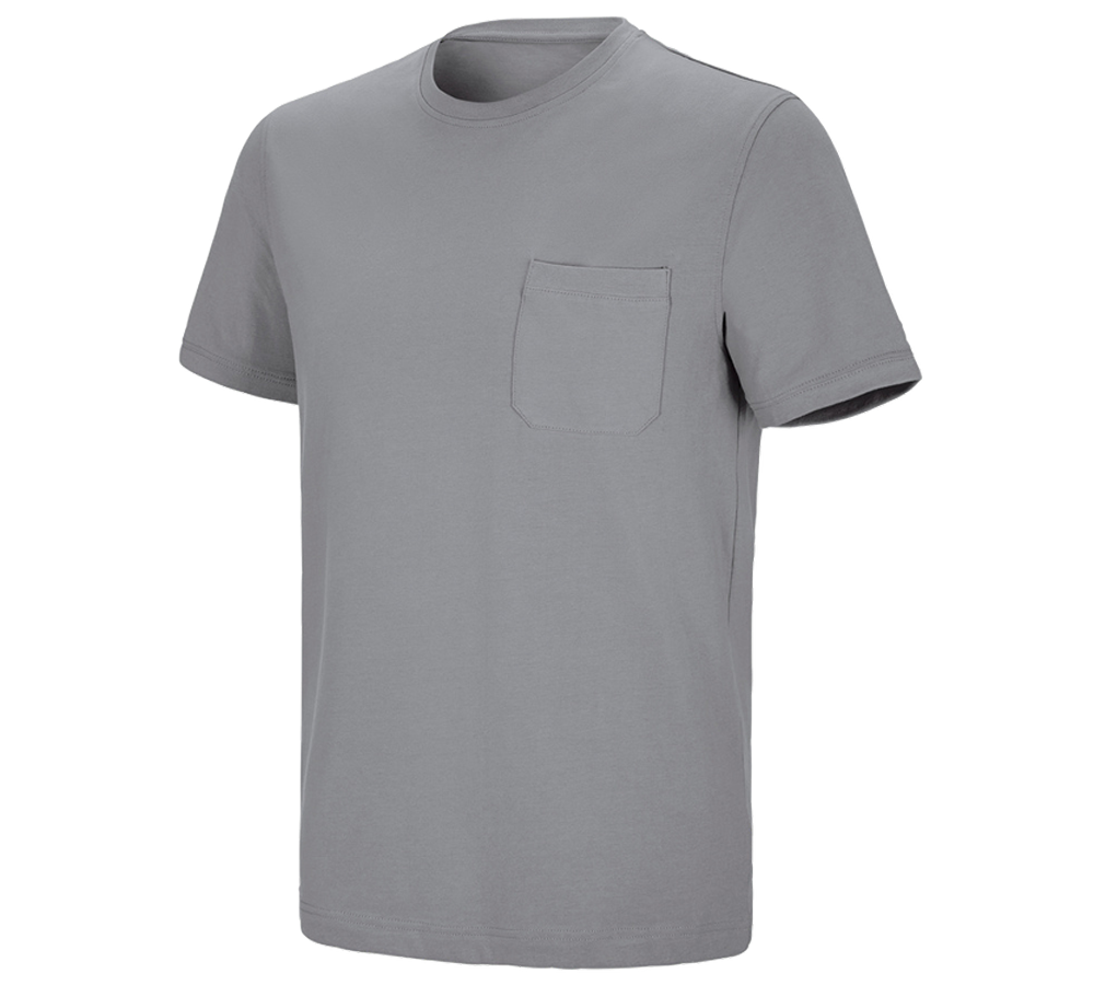 Bovenkleding: e.s. T-shirt cotton stretch Pocket + platina