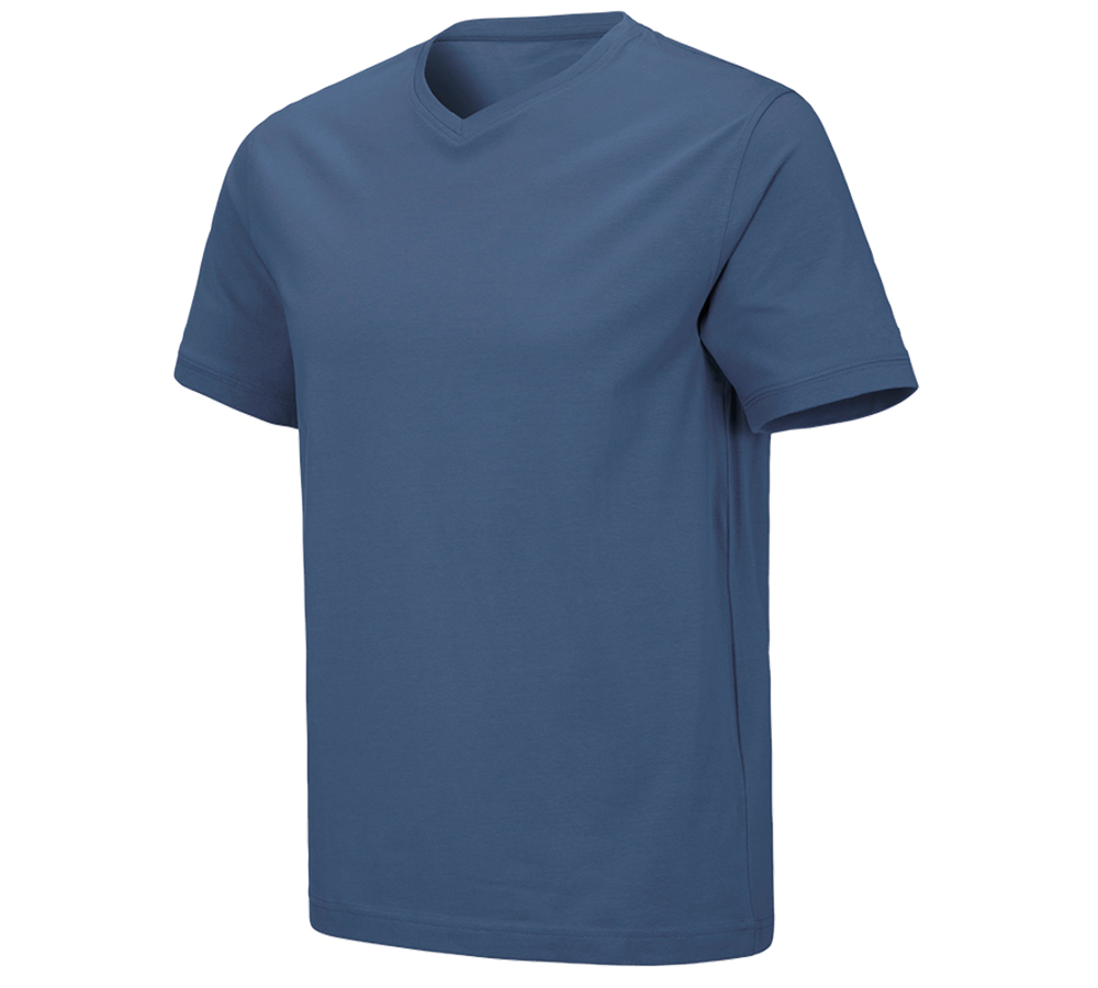 Horti-/ Sylvi-/ Agriculture: e.s. T-shirt cotton stretch V-Neck + cobalt