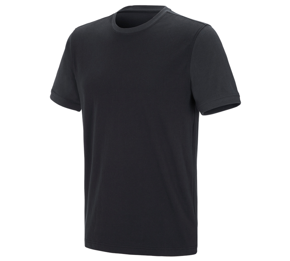 Bovenkleding: e.s. T-shirt cotton stretch bicolor + zwart/grafiet