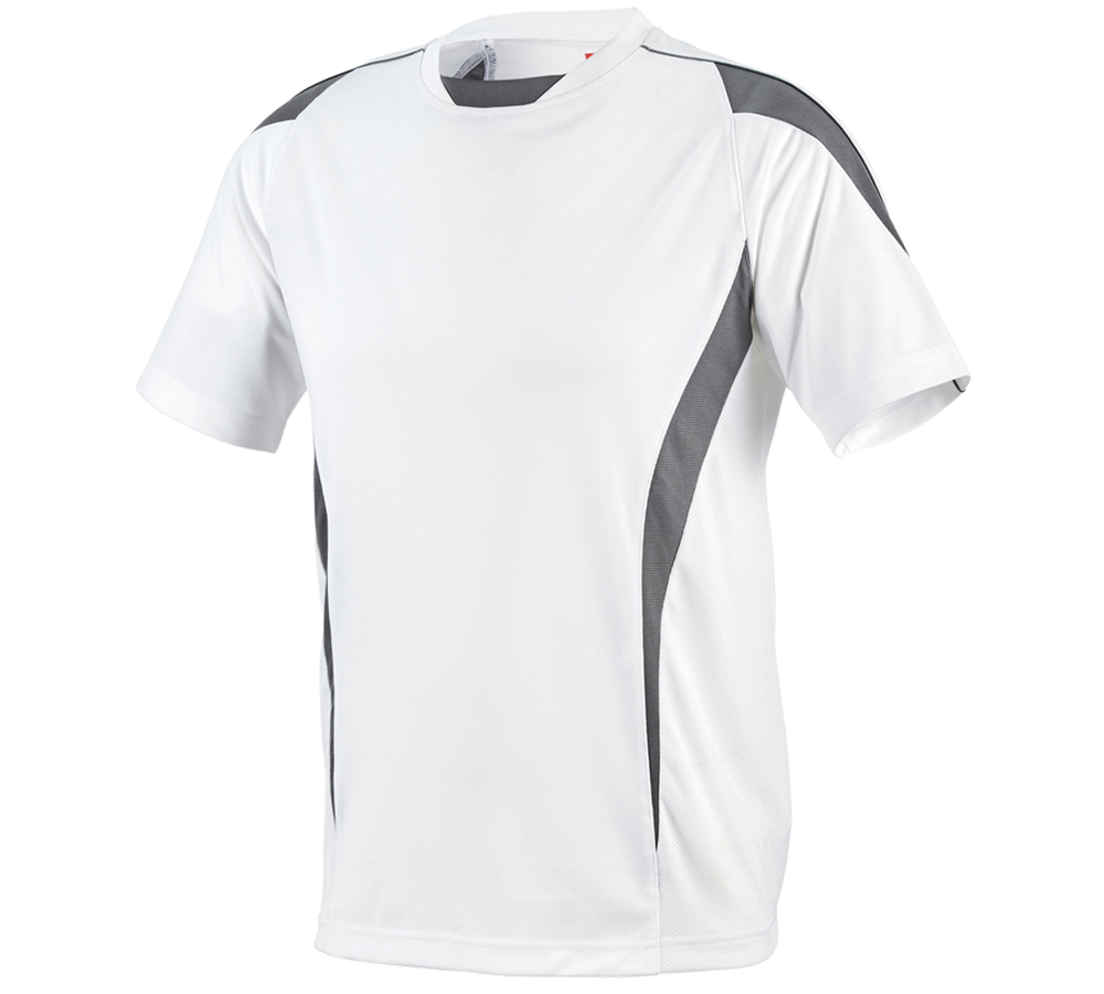 Shirts & Co.: e.s. Funktions-T-Shirt poly Silverfresh + weiß/zement