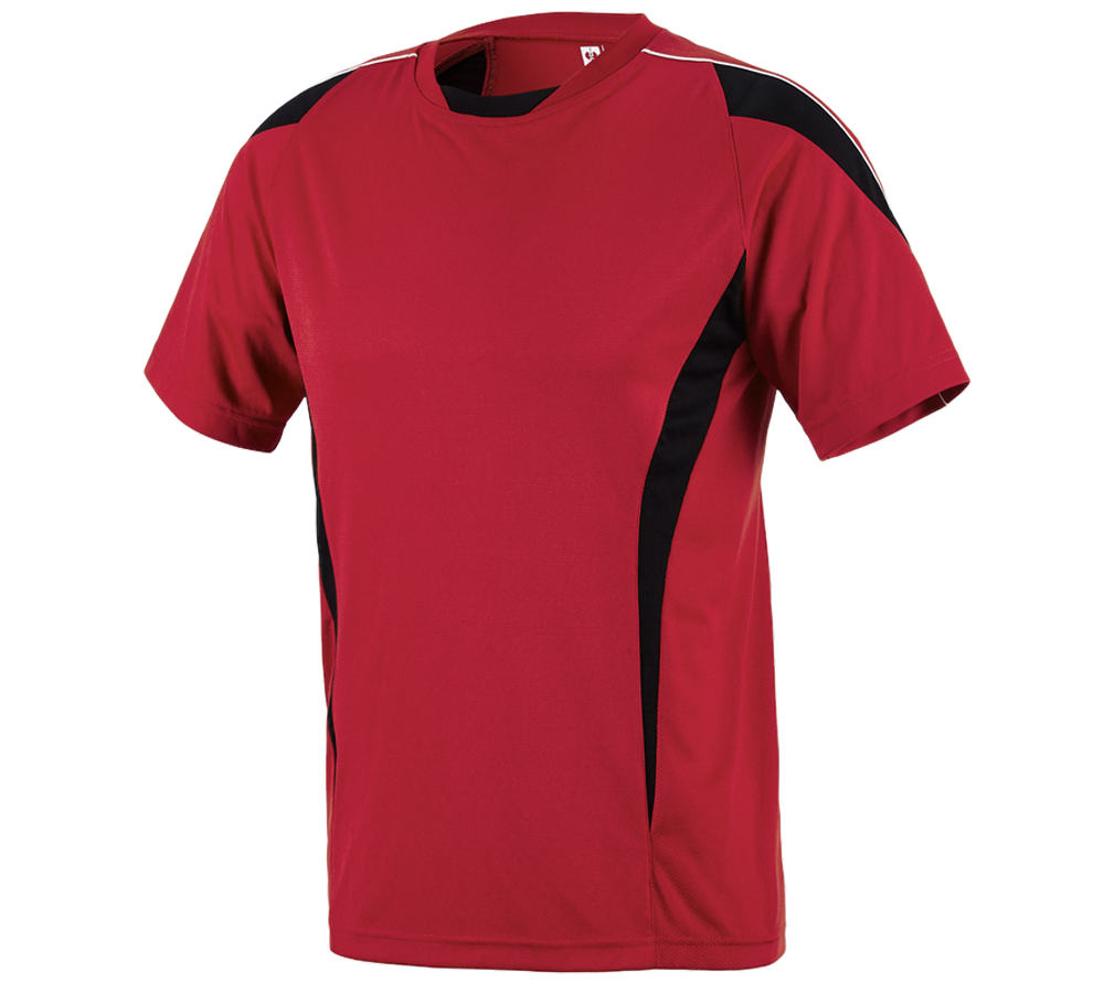 Hauts: e.s. T-shirt fonctionnel poly Silverfresh + rouge/noir