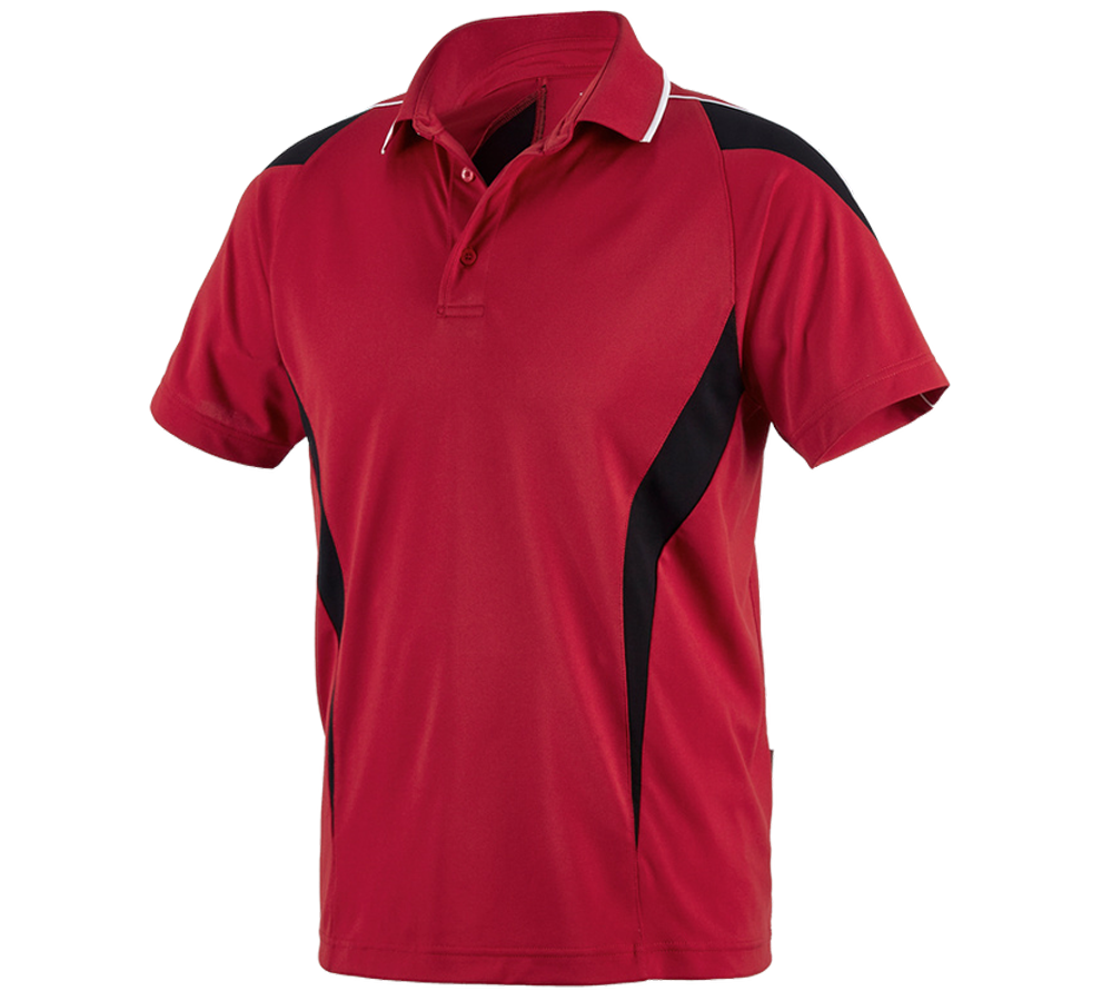 Onderwerpen: e.s. Funktioneel Polo-Shirt poly Silverfresh + rood/zwart
