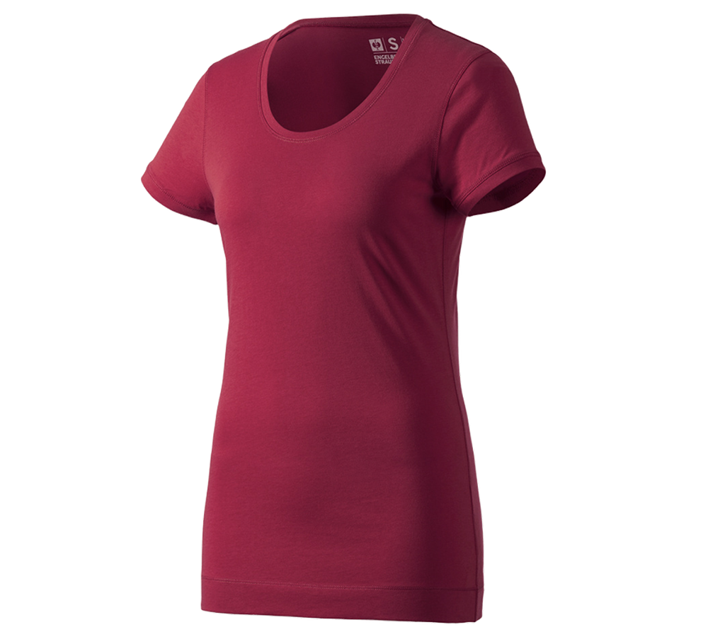 Shirts & Co.: e.s. Long-Shirt cotton, Damen + bordeaux
