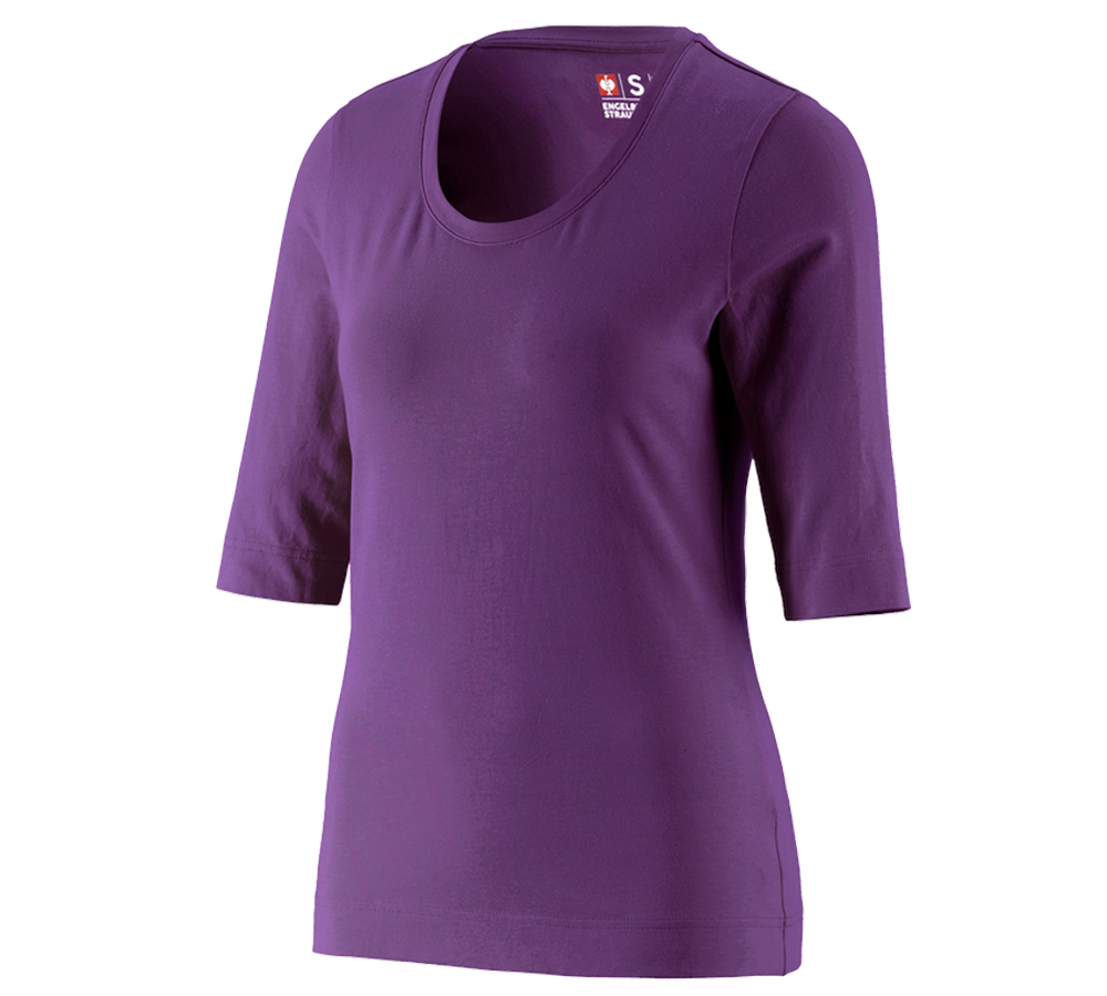 Horti-/ Sylvi-/ Agriculture: e.s. Shirt à manches 3/4 cotton stretch, femmes + violet