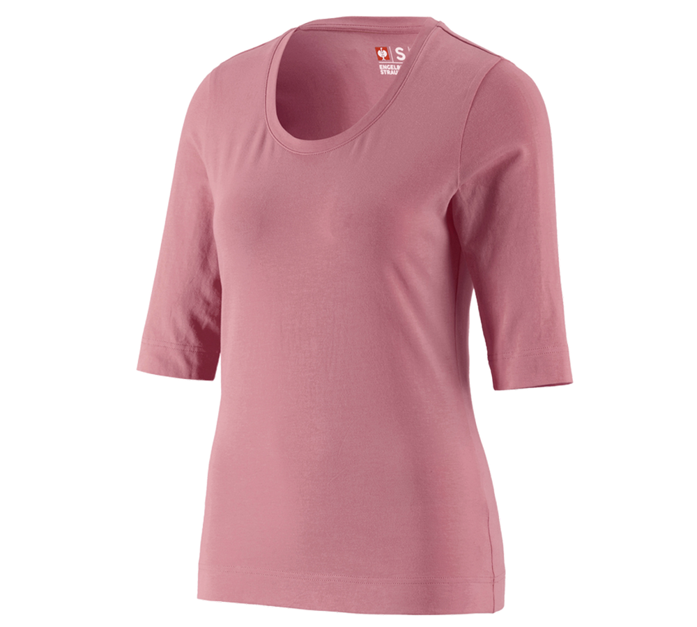 Horti-/ Sylvi-/ Agriculture: e.s. Shirt à manches 3/4 cotton stretch, femmes + vieux rose