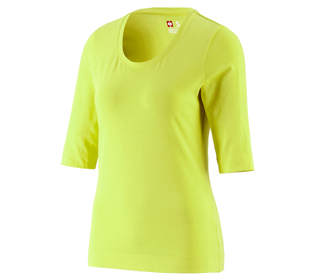 Horti-/ Sylvi-/ Agriculture: e.s. Shirt à manches 3/4 cotton stretch, femmes + vert mai