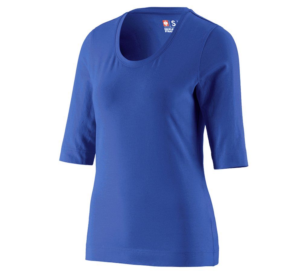 Installateurs / Plombier: e.s. Shirt à manches 3/4 cotton stretch, femmes + bleu royal