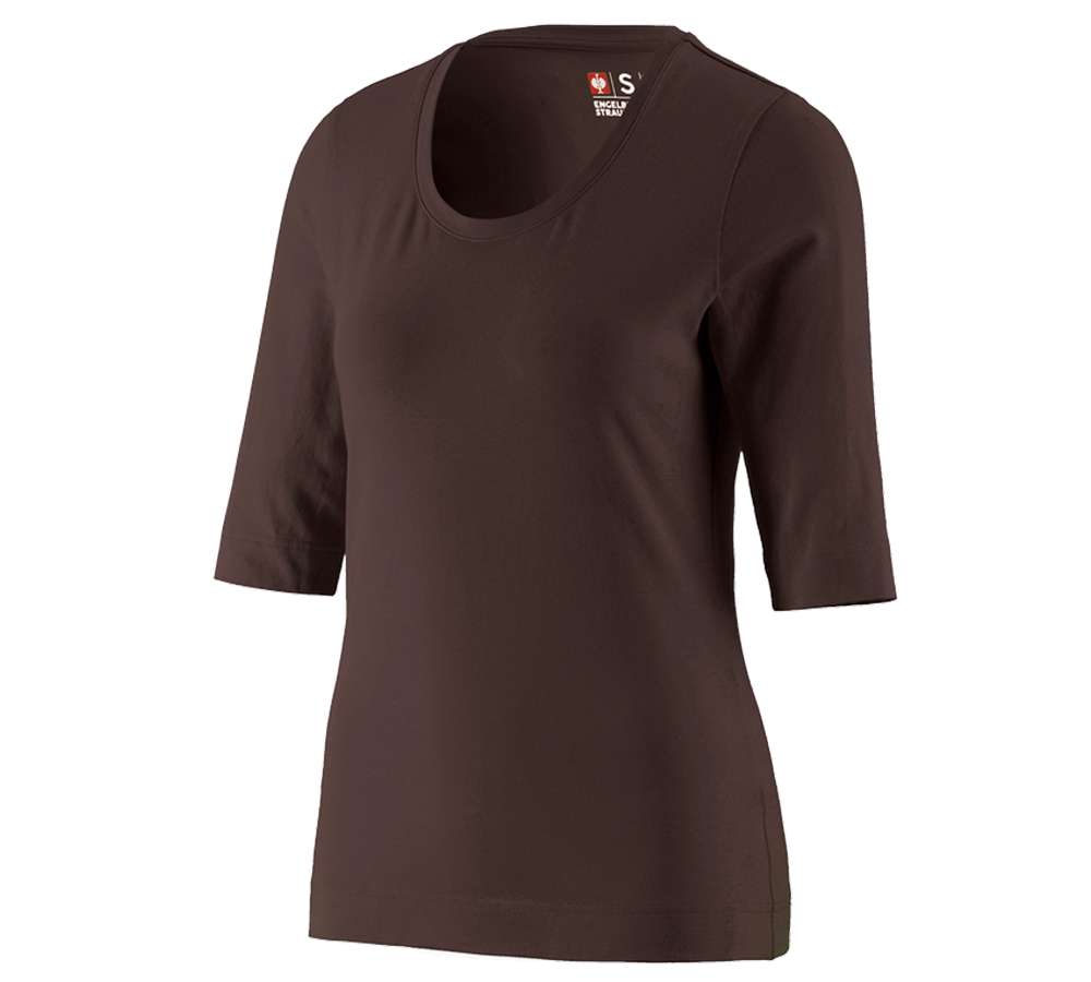 Installateur / Klempner: e.s. Shirt 3/4-Arm cotton stretch, Damen + kastanie