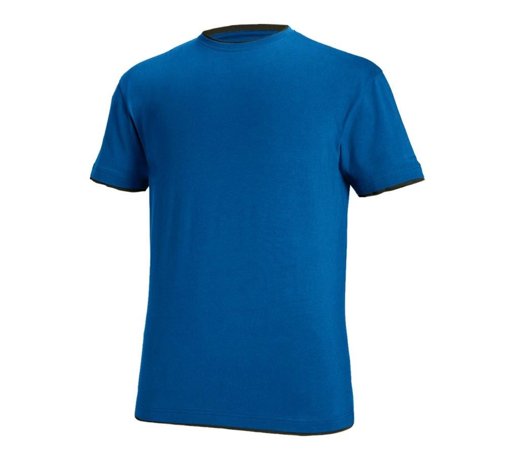 Bovenkleding: e.s. T-Shirt cotton stretch Layer + gentiaanblauw/grafiet