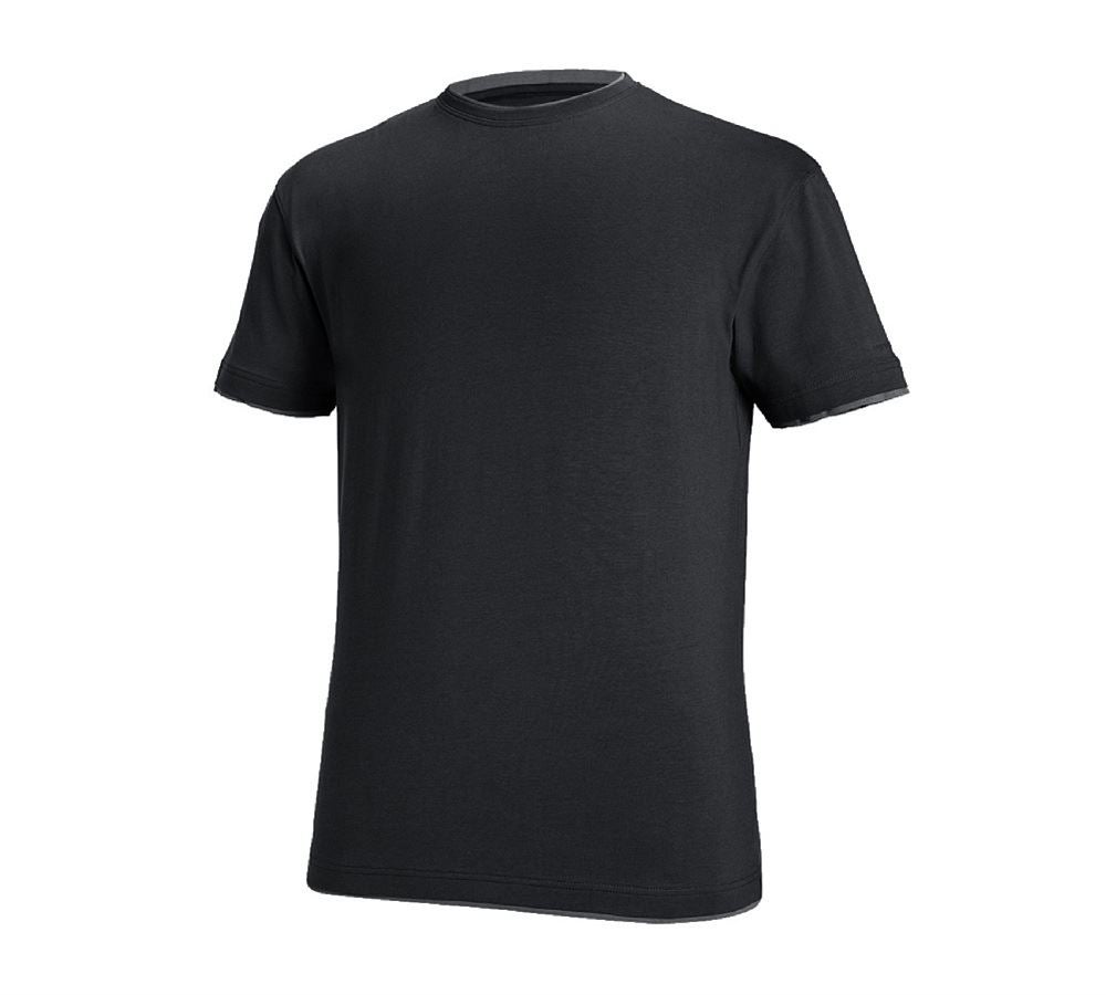 Bovenkleding: e.s. T-Shirt cotton stretch Layer + zwart/cement