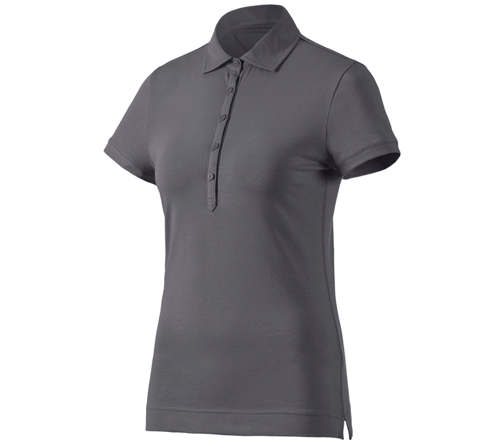 Themen: e.s. Polo-Shirt cotton stretch, Damen + anthrazit
