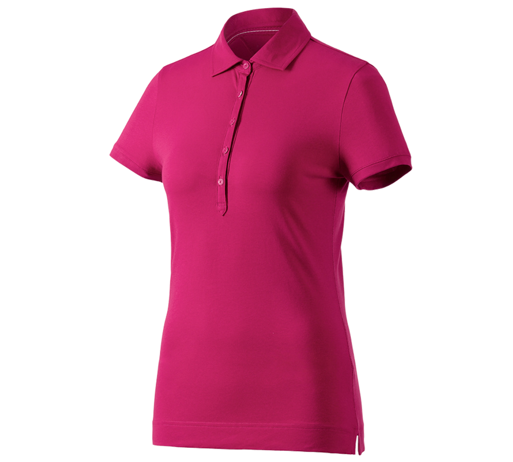 Shirts & Co.: e.s. Polo-Shirt cotton stretch, Damen + beere