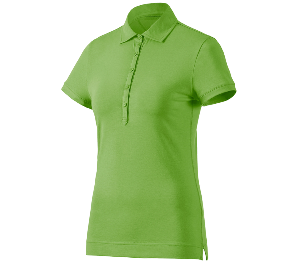 Bovenkleding: e.s. Polo-Shirt cotton stretch, dames + zeegroen