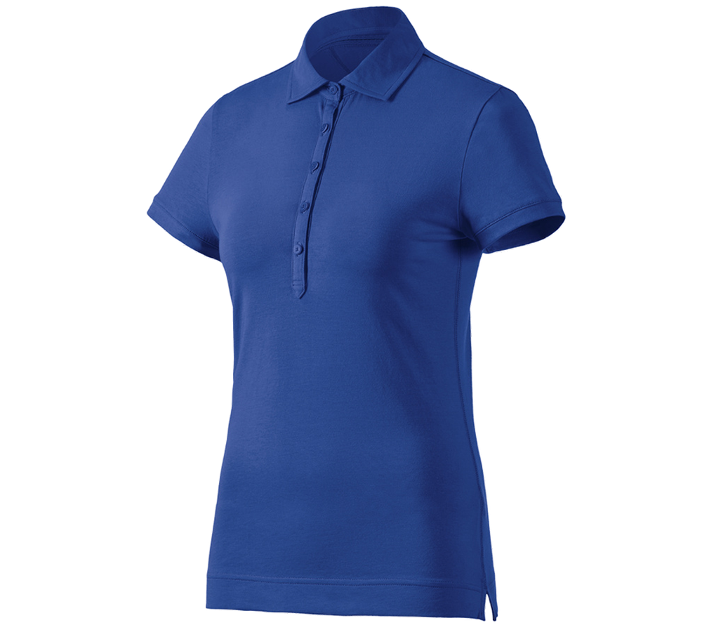Themen: e.s. Polo-Shirt cotton stretch, Damen + kornblau