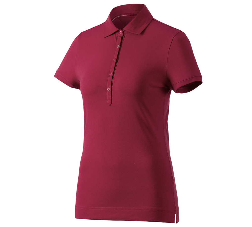 Shirts & Co.: e.s. Polo-Shirt cotton stretch, Damen + bordeaux