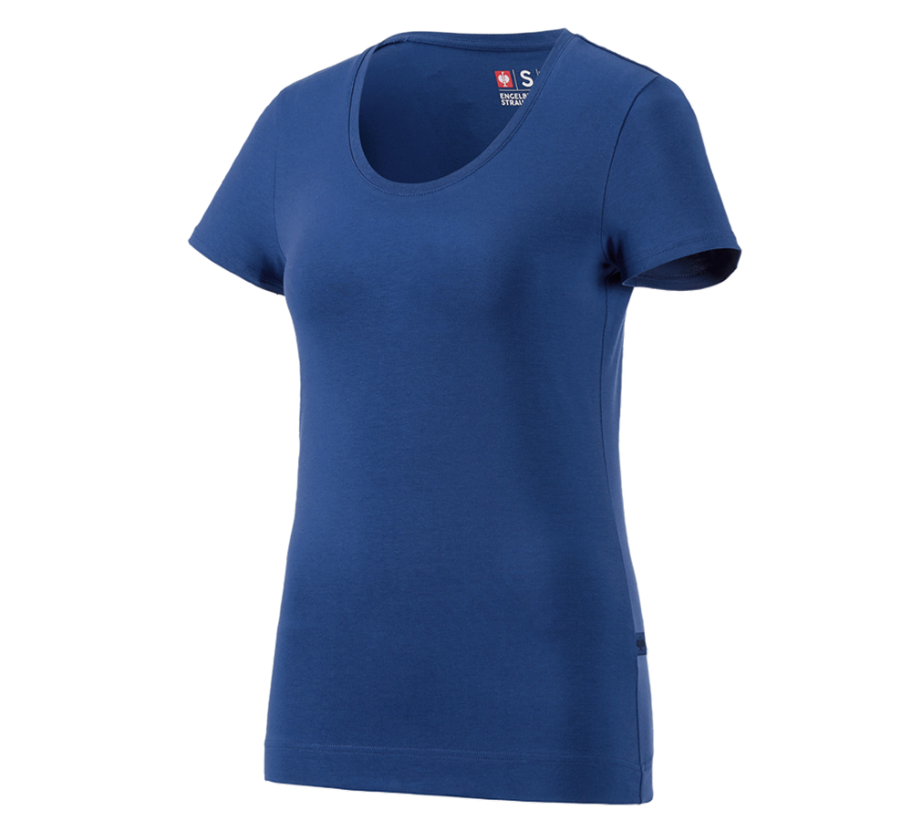 Bovenkleding: e.s. T-Shirt cotton stretch, dames + alkalisch blauw