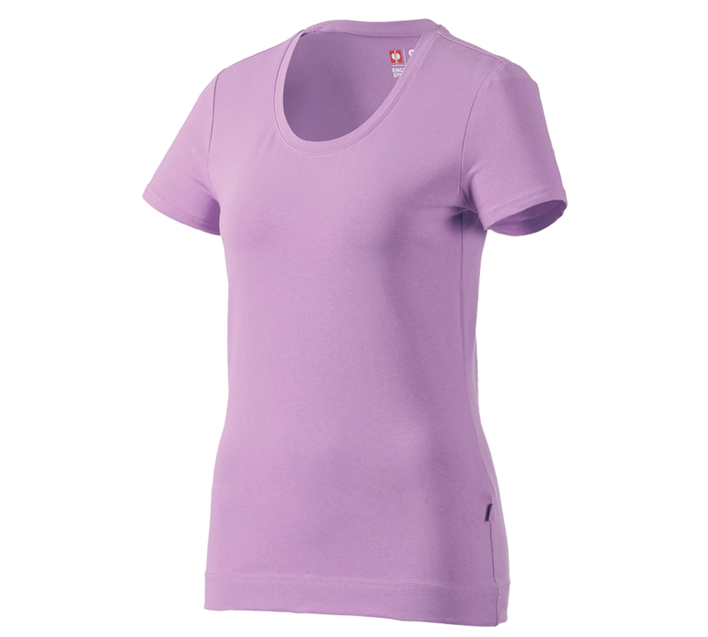 Bovenkleding: e.s. T-Shirt cotton stretch, dames + lavendel