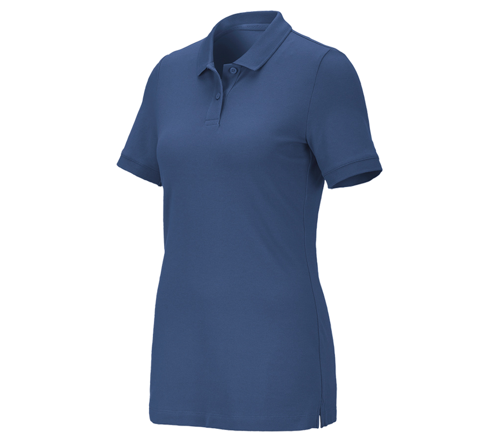 Shirts & Co.: e.s. Piqué-Polo cotton stretch, Damen + kobalt
