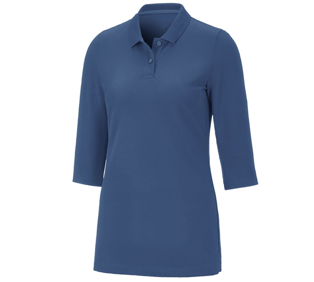 Shirts & Co.: e.s. Piqué-Polo 3/4 Arm cotton stretch, Damen + kobalt