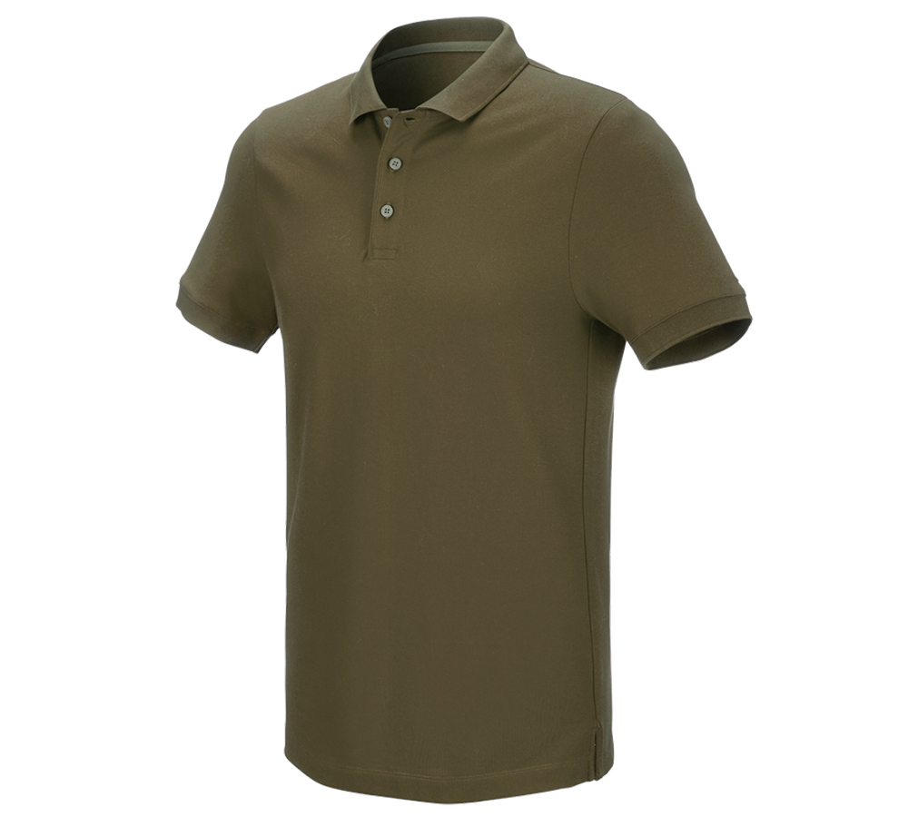 Shirts & Co.: e.s. Piqué-Polo cotton stretch + schlammgrün