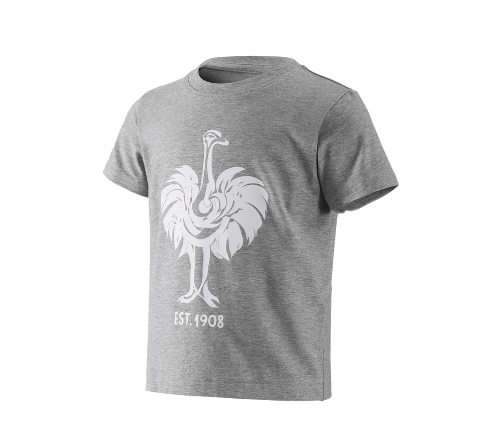 Shirts & Co.: e.s. T-Shirt 1908, Kinder + graumeliert/weiß