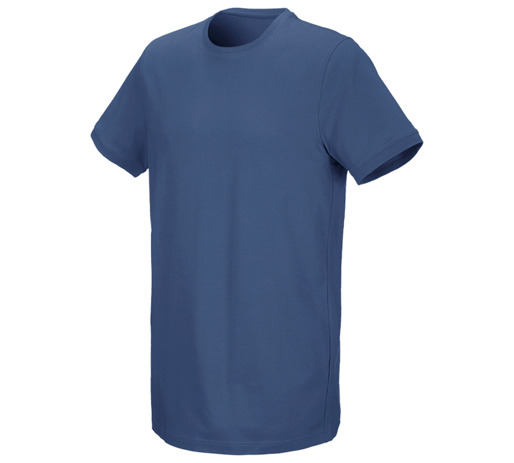 Shirts & Co.: e.s. T-Shirt cotton stretch, long fit + kobalt