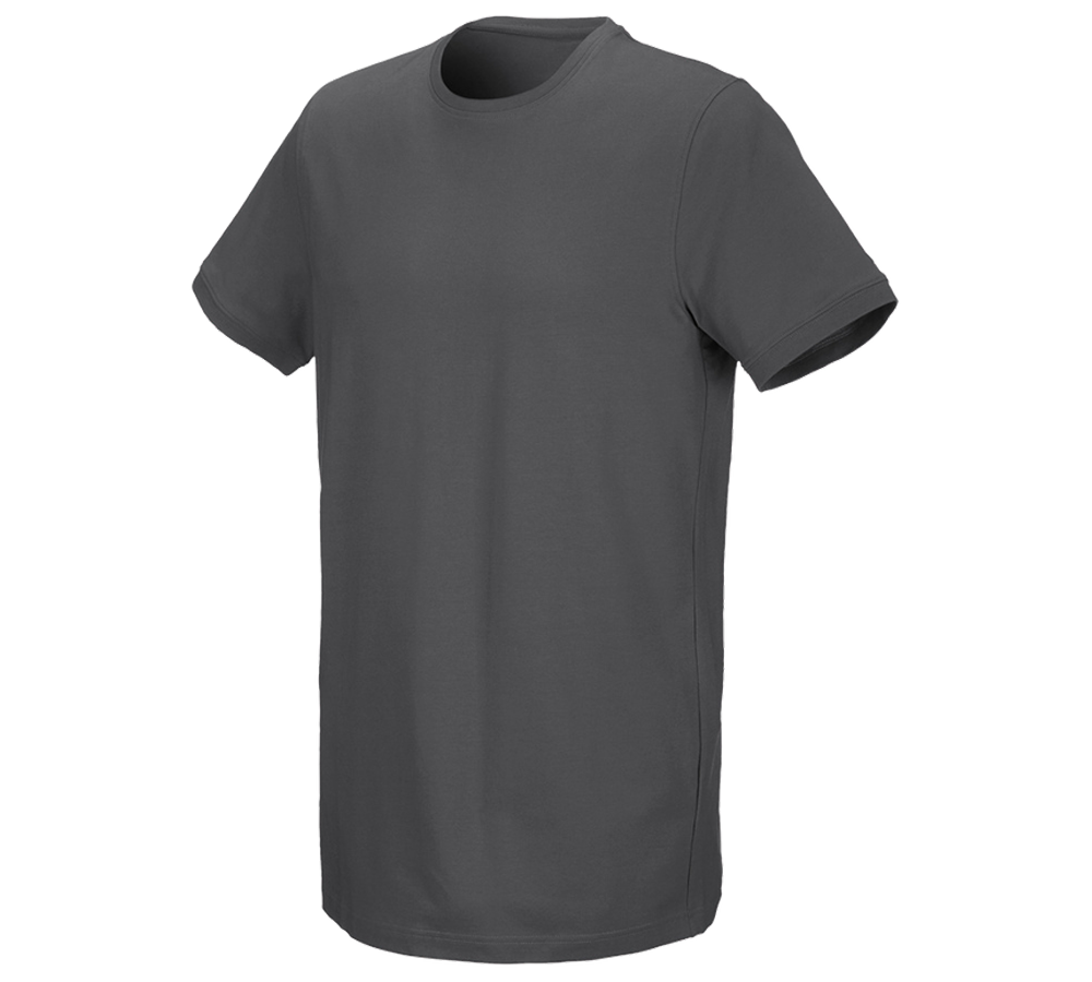 Thèmes: e.s. T-Shirt cotton stretch, long fit + anthracite