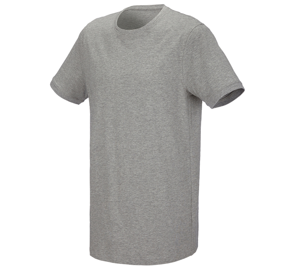 Shirts & Co.: e.s. T-Shirt cotton stretch, long fit + graumeliert