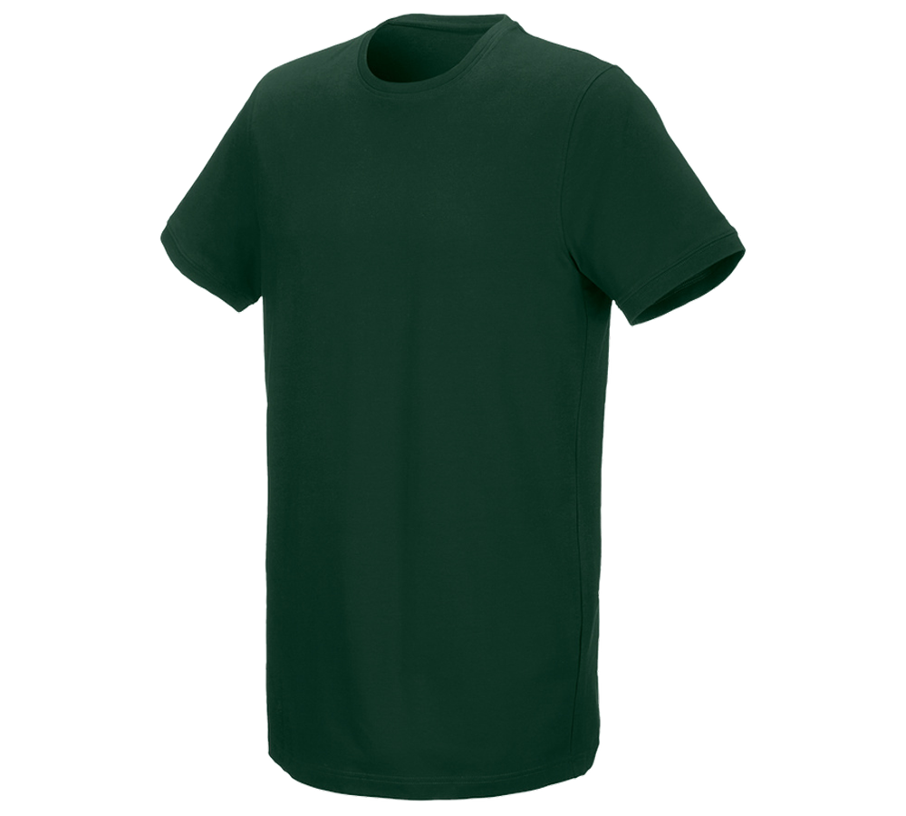 Shirts & Co.: e.s. T-Shirt cotton stretch, long fit + grün