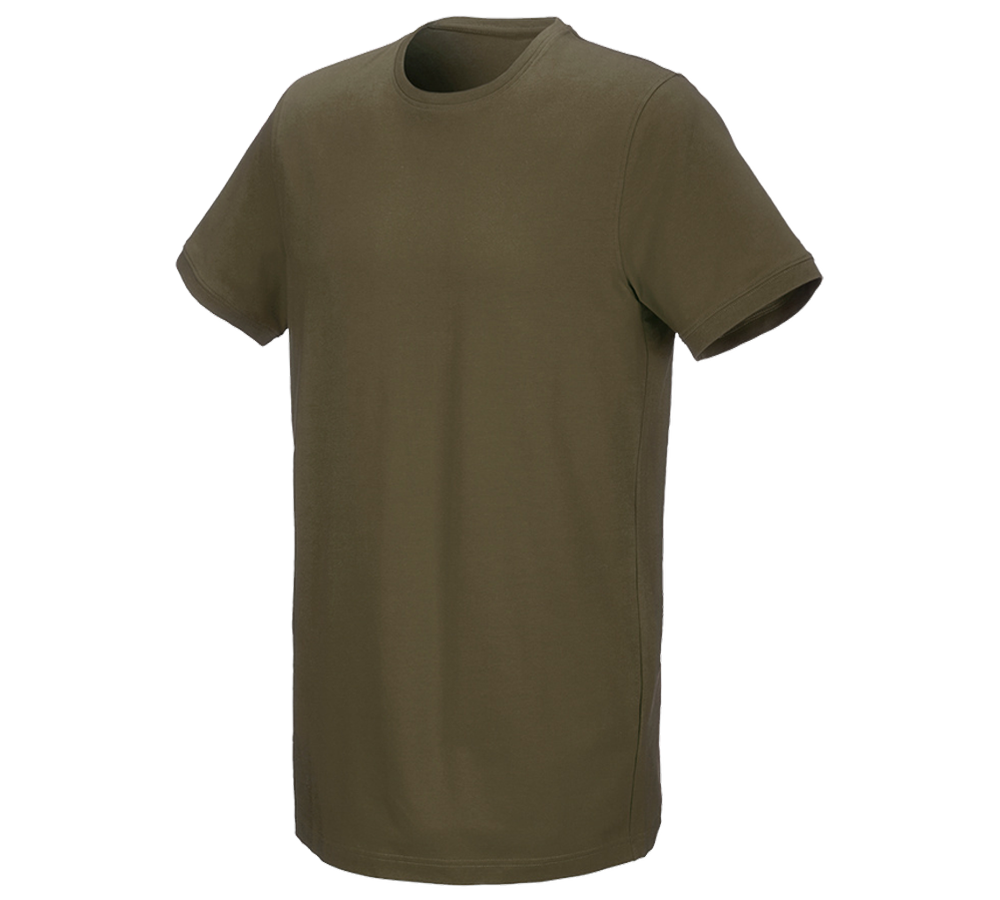 Installateurs / Plombier: e.s. T-Shirt cotton stretch, long fit + vert boue