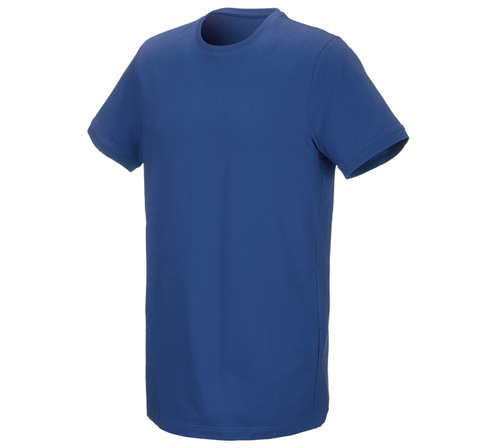 Tuin-/ Land-/ Bosbouw: e.s. T-Shirt cotton stretch, long fit + alkalisch blauw