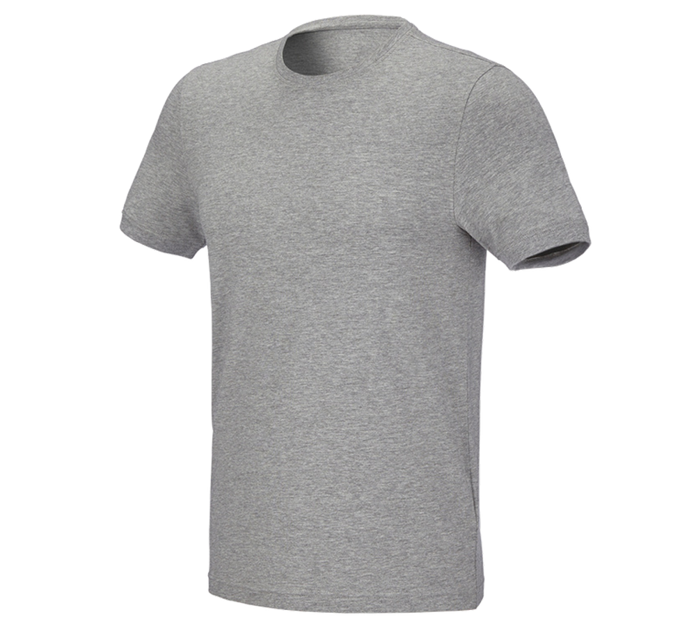 Hauts: e.s. T-Shirt cotton stretch, slim fit + gris mélange