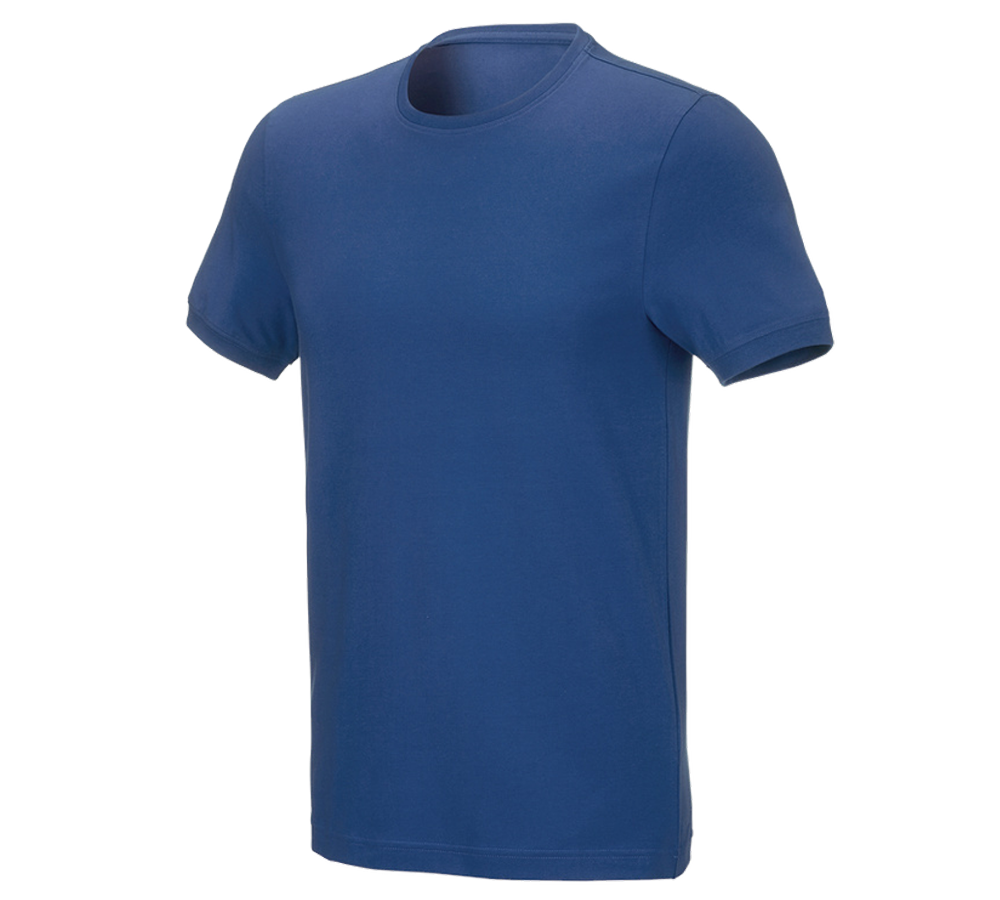 Tuin-/ Land-/ Bosbouw: e.s. T-Shirt cotton stretch, slim fit + alkalisch blauw