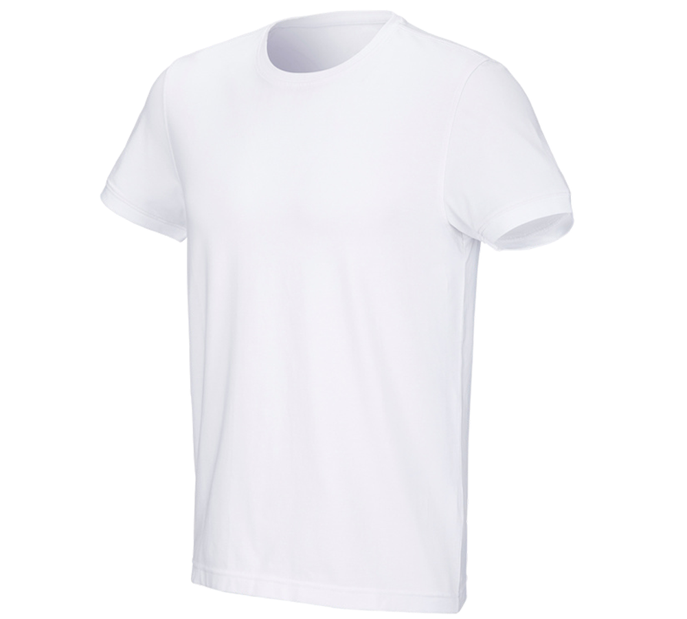 Hauts: e.s. T-Shirt cotton stretch + blanc