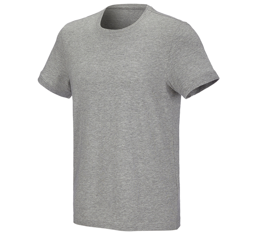 Hauts: e.s. T-Shirt cotton stretch + gris mélange