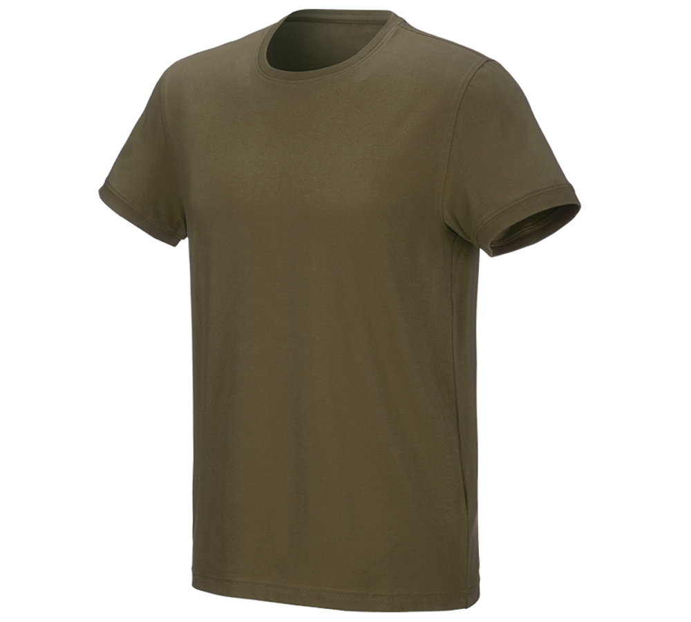 Hauts: e.s. T-Shirt cotton stretch + vert boue