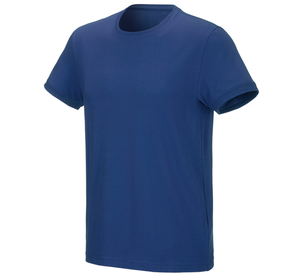 Hauts: e.s. T-Shirt cotton stretch + bleu alcalin