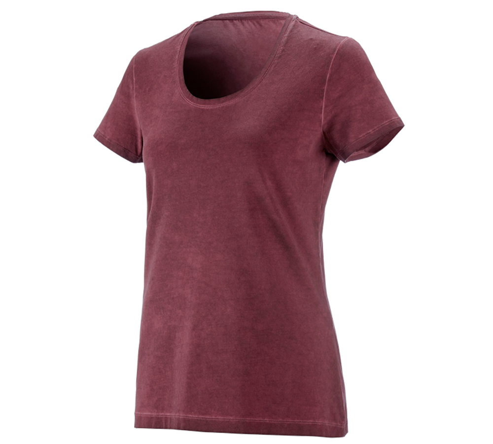 Bovenkleding: e.s. T-Shirt vintage cotton stretch, dames + robijn vintage