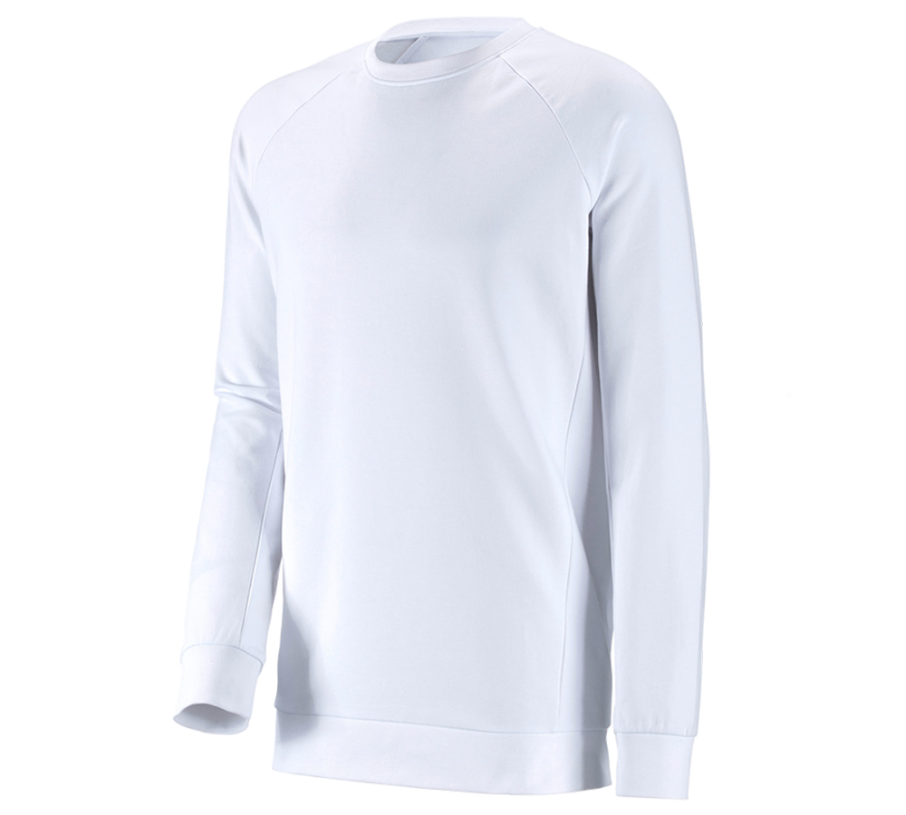 Shirts & Co.: e.s. Sweatshirt cotton stretch, long fit + weiß