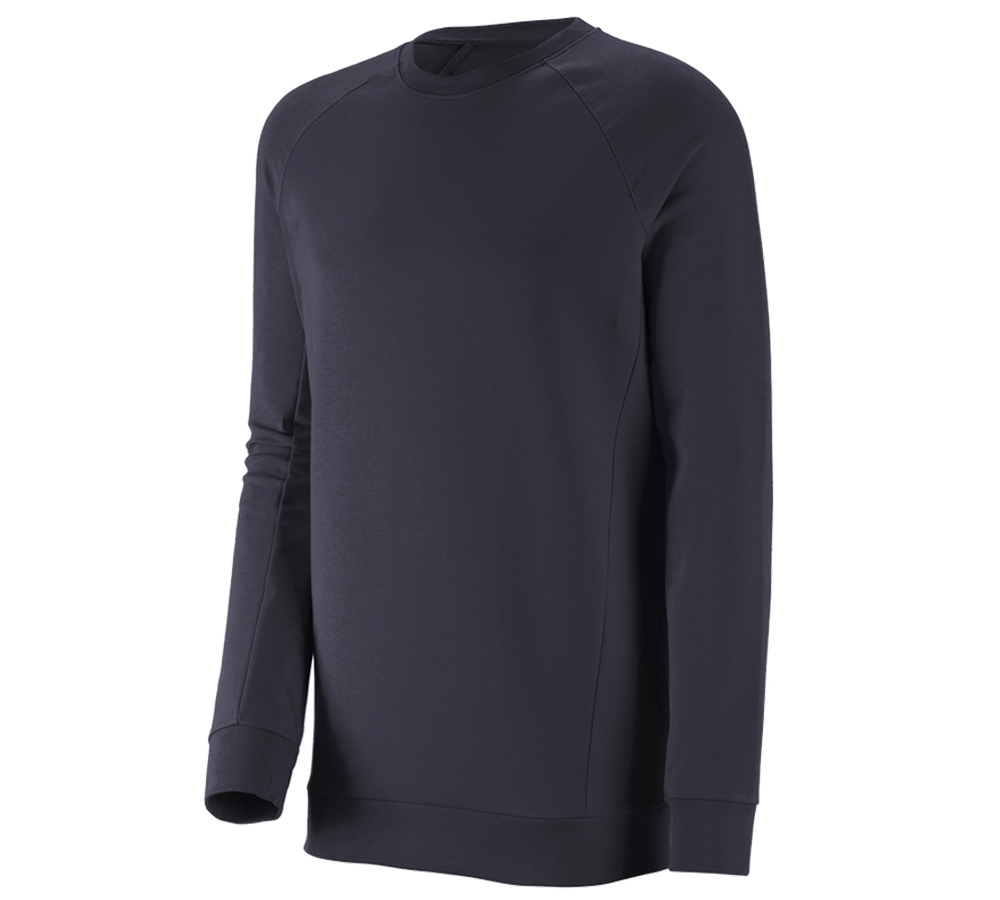 Hauts: e.s. Sweatshirt cotton stretch, long fit + bleu foncé