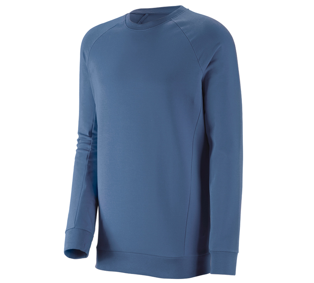 Installateurs / Plombier: e.s. Sweatshirt cotton stretch, long fit + cobalt
