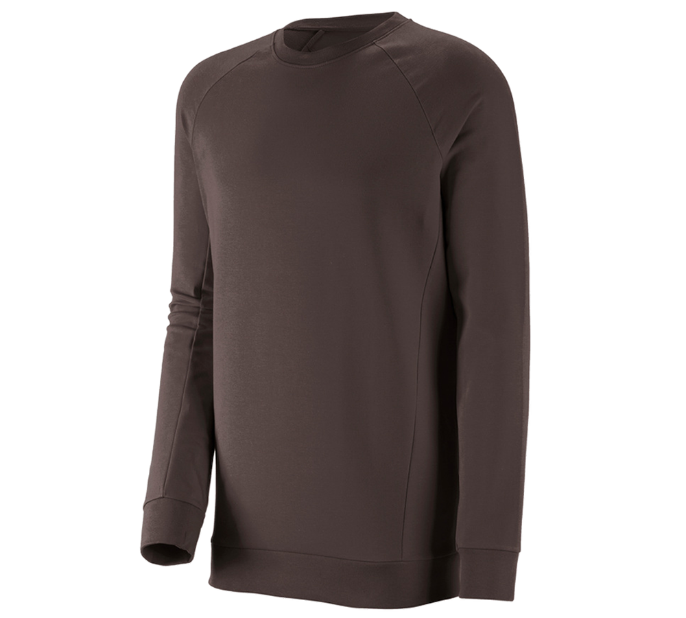 Shirts & Co.: e.s. Sweatshirt cotton stretch, long fit + kastanie