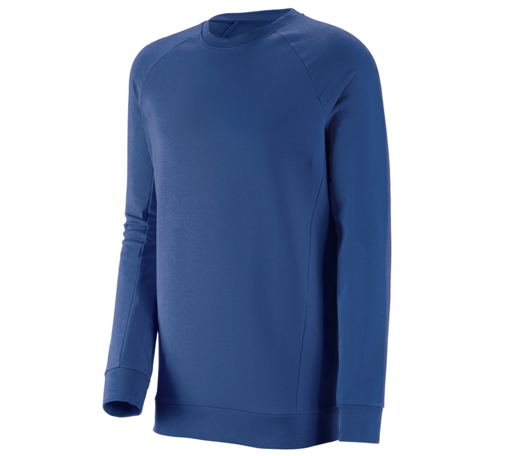 Shirts & Co.: e.s. Sweatshirt cotton stretch, long fit + alkaliblau
