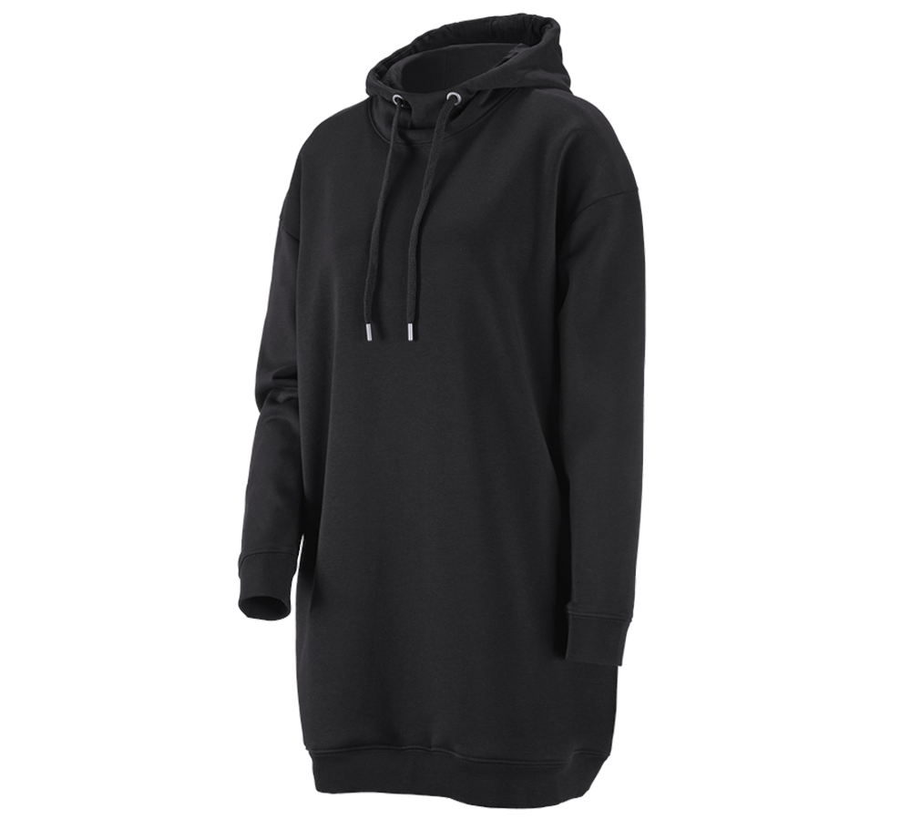 Onderwerpen: e.s. oversize hoody-sweatshirt poly cotton, dames + zwart