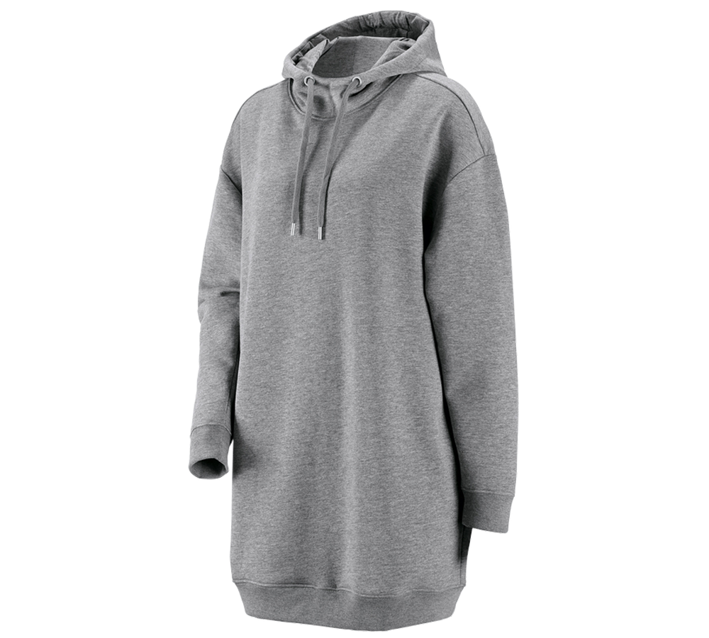 Onderwerpen: e.s. oversize hoody-sweatshirt poly cotton, dames + grijs mêlee
