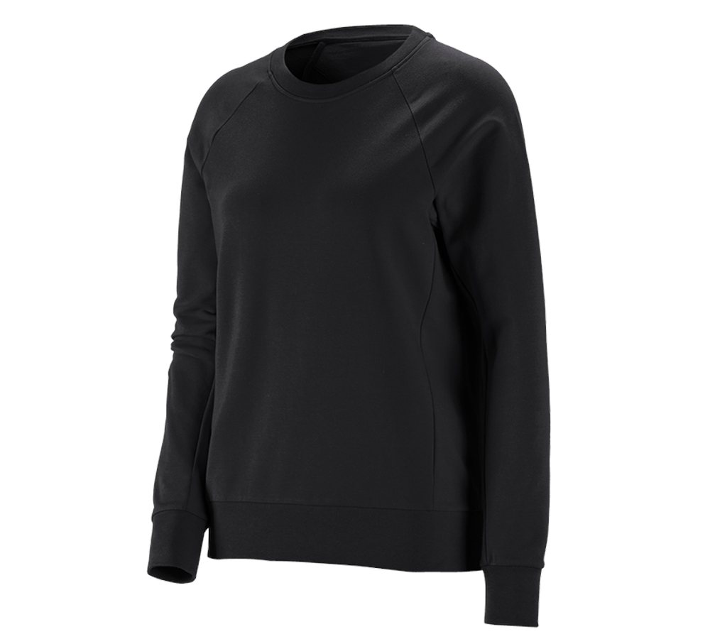 Onderwerpen: e.s. Sweatshirt cotton stretch, dames + zwart