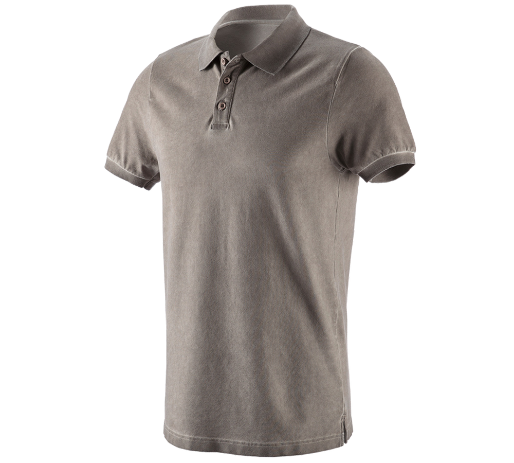 Shirts & Co.: e.s. Polo-Shirt vintage cotton stretch + taupe vintage