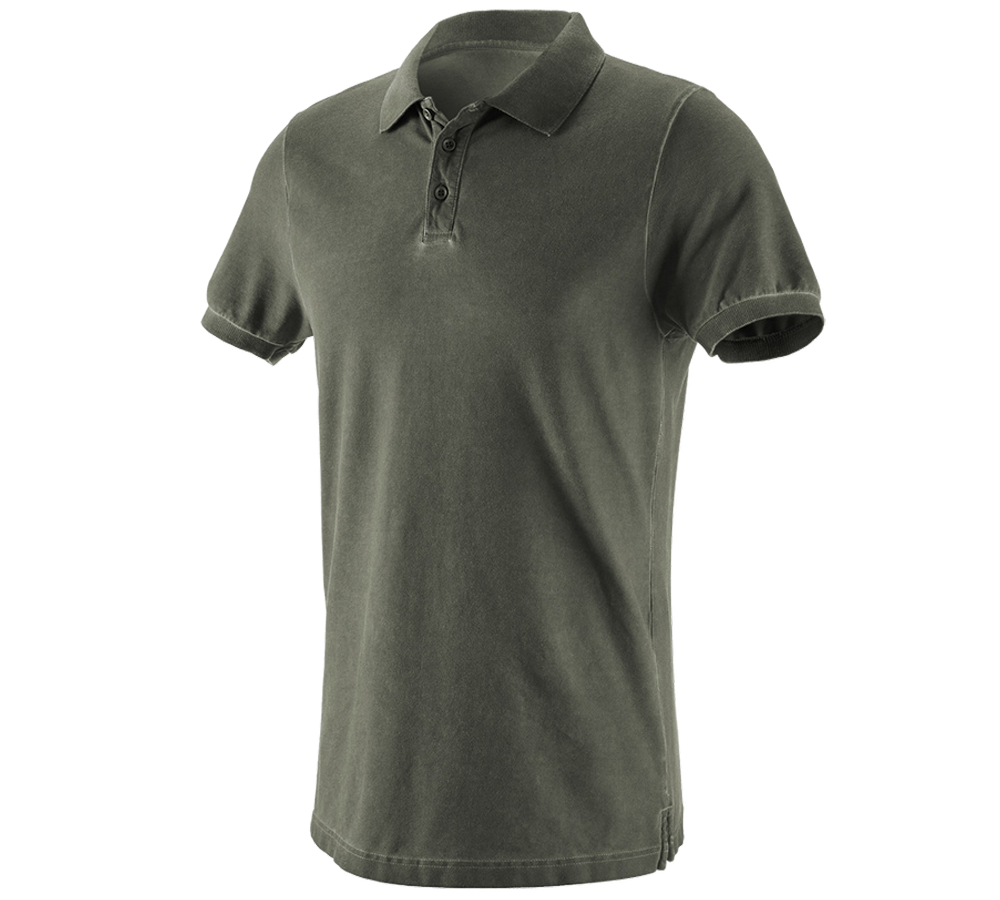 Shirts & Co.: e.s. Polo-Shirt vintage cotton stretch + tarngrün vintage