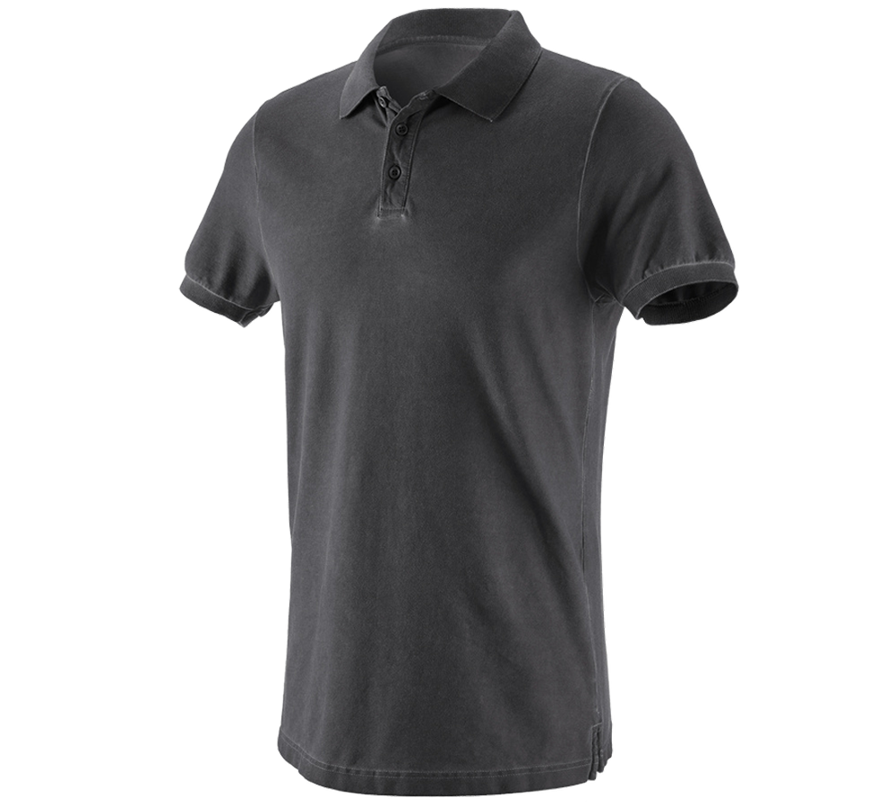 Shirts & Co.: e.s. Polo-Shirt vintage cotton stretch + oxidschwarz vintage