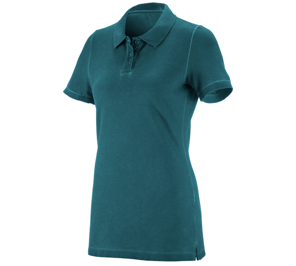 Schreiner / Tischler: e.s. Polo-Shirt vintage cotton stretch, Damen + dunkelcyan vintage
